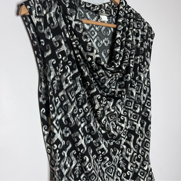 Valerie Bertinelli Sheath Dress/Top Black White Geometric Pattern - Picture 2 of 5